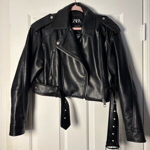 ZARA CROPPED LEATHER JACKET